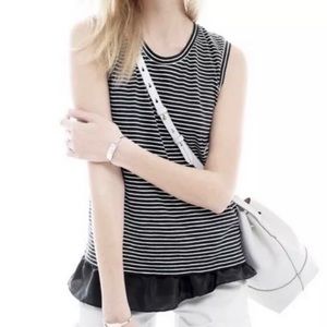 J. Crew Striped Tank with Ruffle Hem